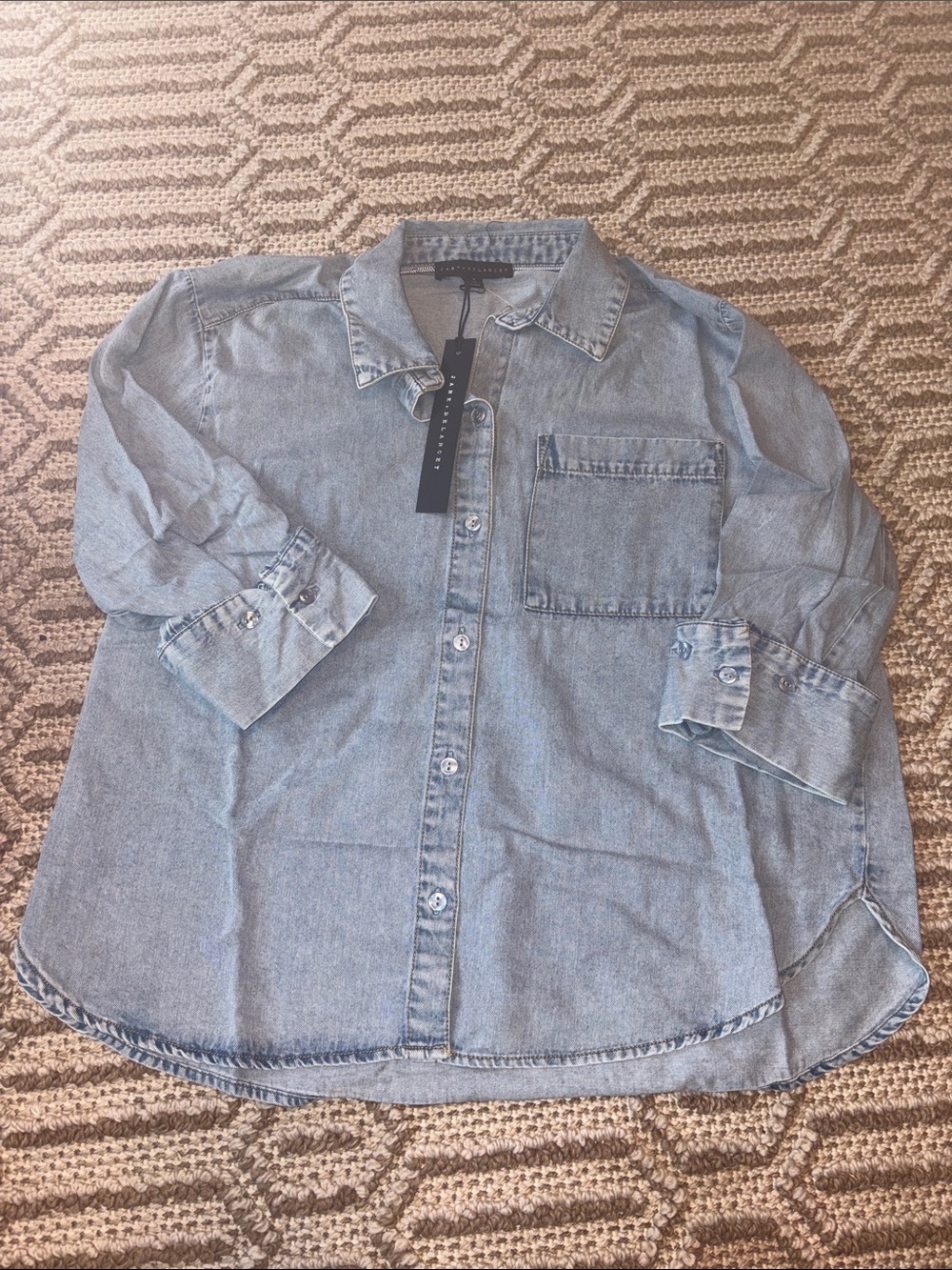 NWT Light Blue Denim Button-Down Shirt